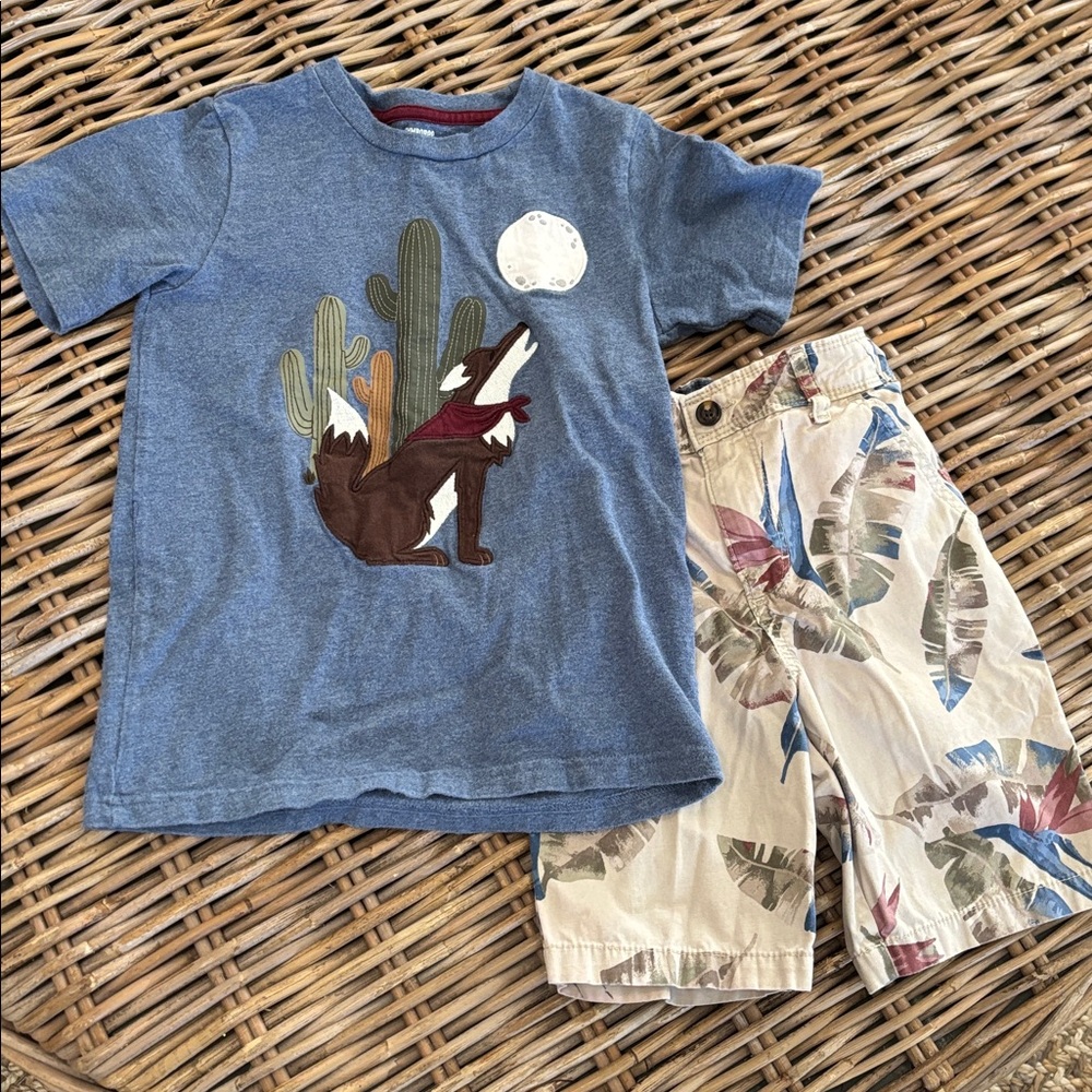 Gymboree Blue Desert Graphic and shorts and tee set